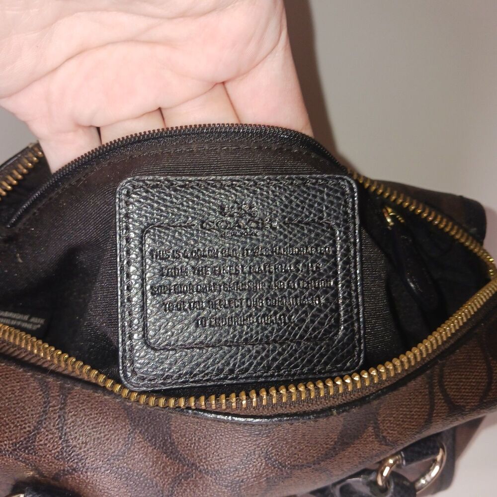 Coach Brown Signature Mini Satchel with Gold Hardware - Picture 4 of 13